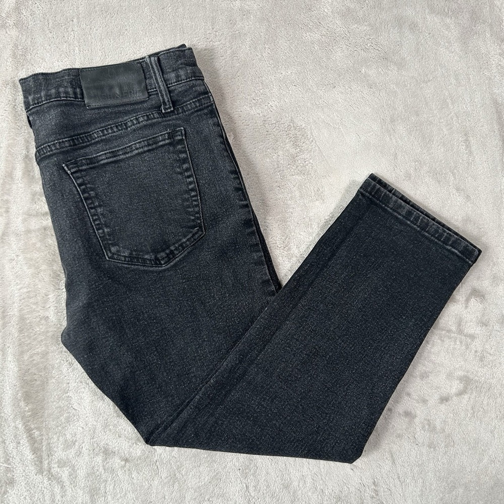 Ash & Erie Jeans Mens 32x25 Black Denim Straight Leg 5-Pocket Dark Wash Stretch